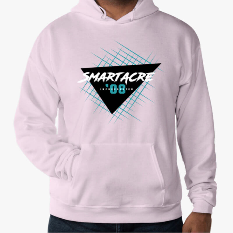 80s Pullover Hoodie EcoSmart Pale Pink