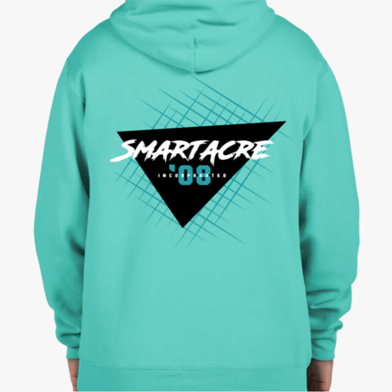80s Zip Hoodie Soft Zip Hoodie Scuba Blue - Image 2